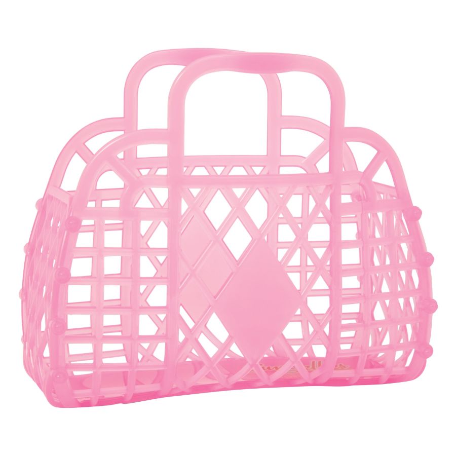 Sun Jellies Retro Jelly Bag Basket Mini Neon Pink