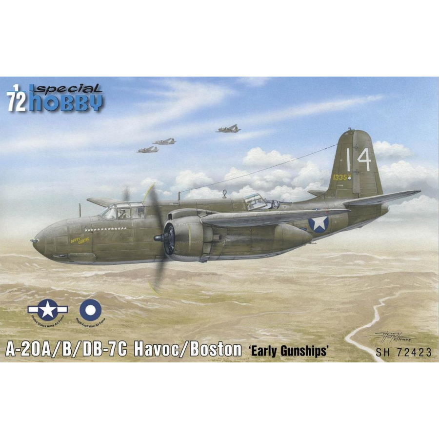 Special Hobby Model Kit 1:72 A-20B C Havoc Gunships Aust Decals