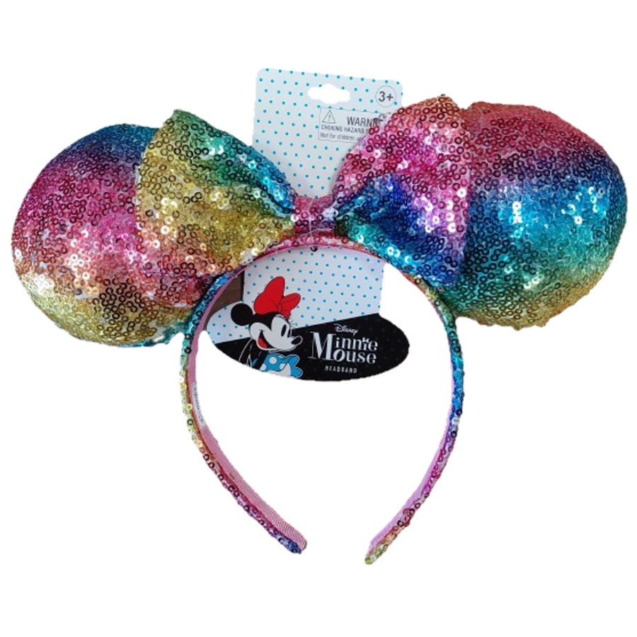 Minnie Mouse Rainbow Sequin Minnie Ears Headband