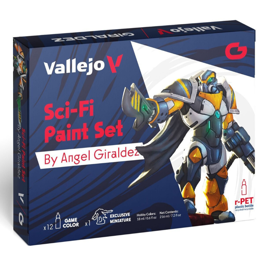 Vallejo Game Colour Sci-Fi Paint Set With 12 Colours & Miniature