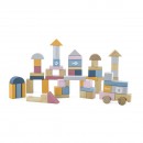 Wooden Blocks In Tub Pastel Colours 60 Pieces