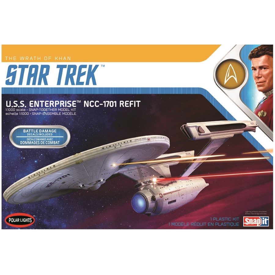 Polar Lights Model Kit 1:1000 Star Trek Wrath Of Khan USS Enterprise Refit