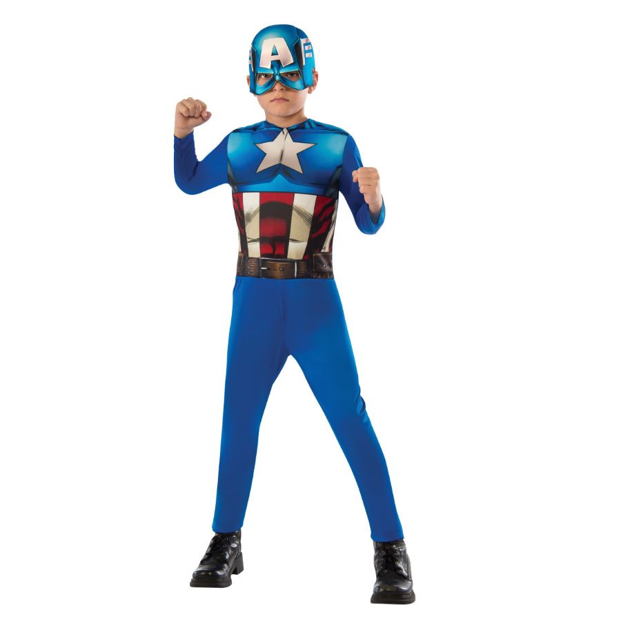 Captain America Kids Dress Up Costume Size 6-8