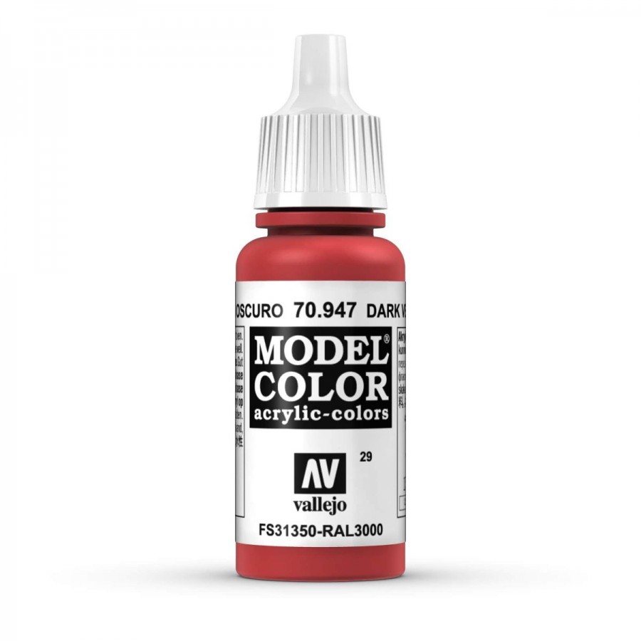 Vallejo Acrylic Paint Model Colour Dark Vermillion 17ml