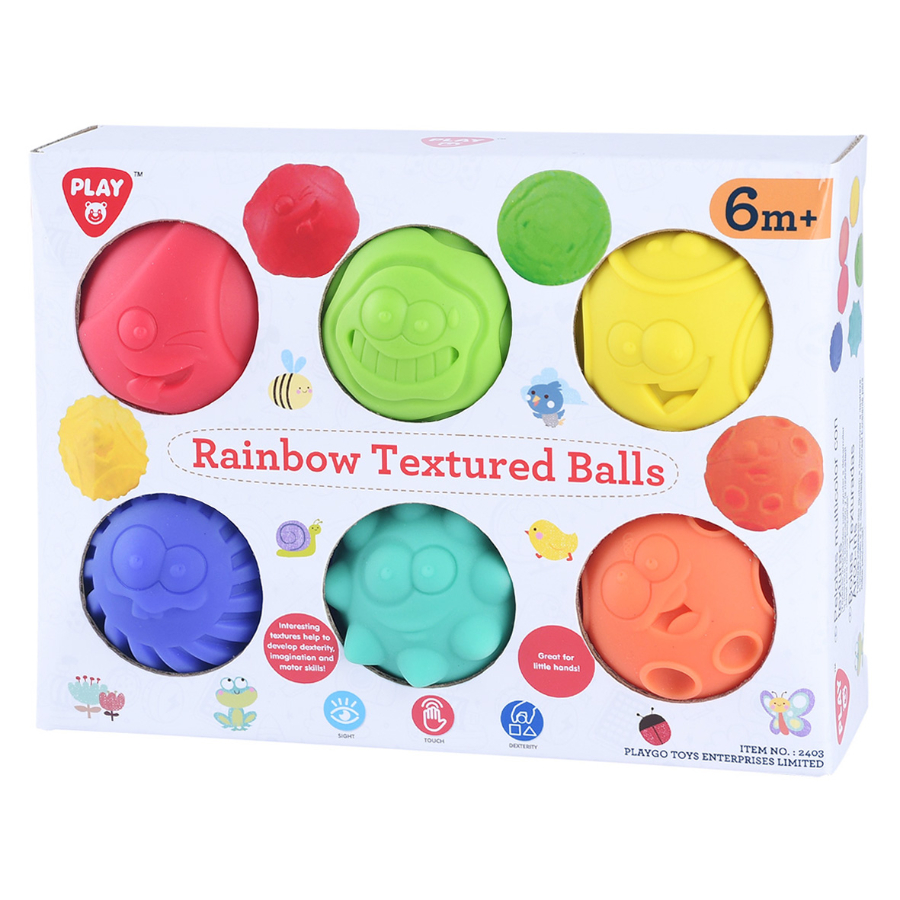 Sensory Rainbow Textured Balls 6 Pack