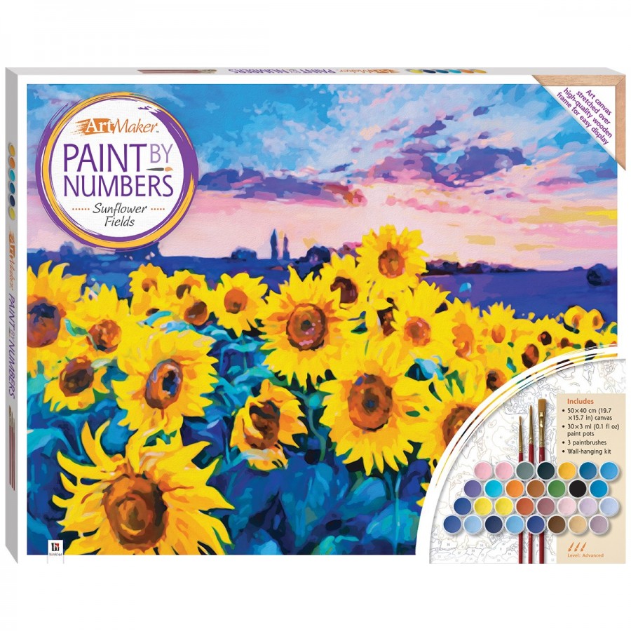 Art Maker Paint By Numbers On Canvas Sunflower Fields