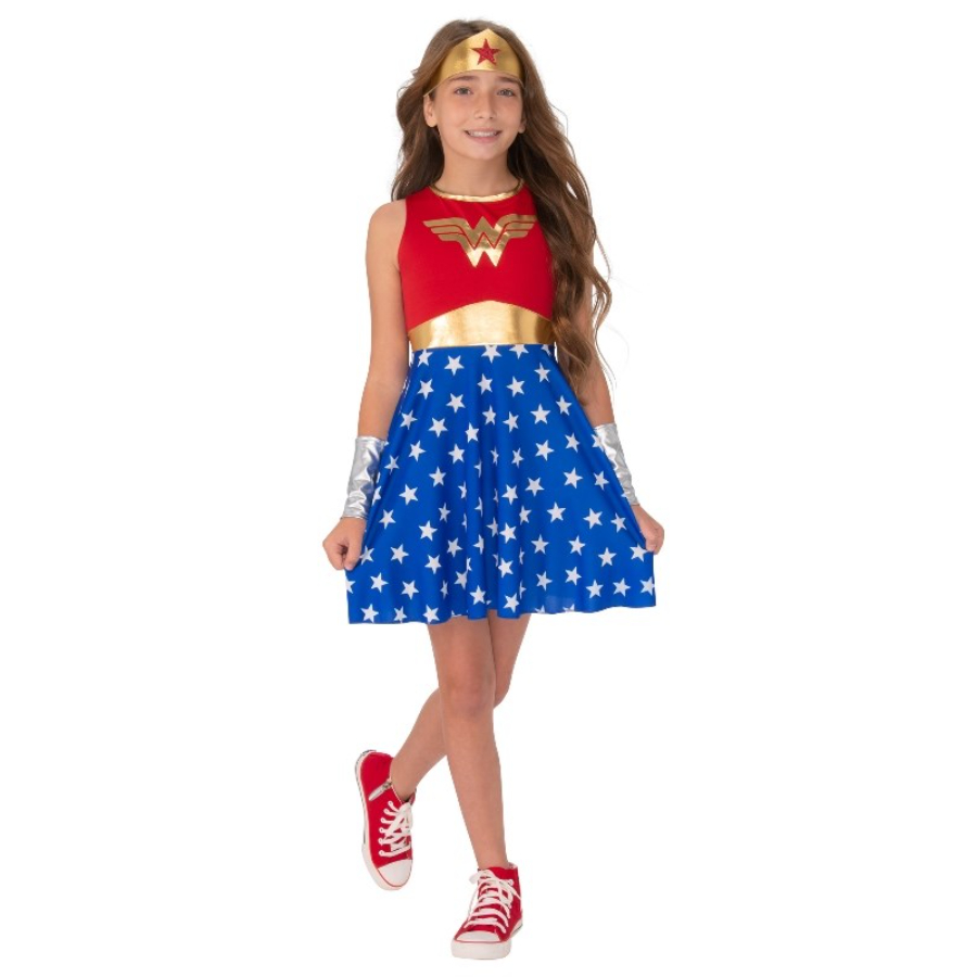 Wonder Woman Star Classic Kids Dress Up Costume Size 4-6
