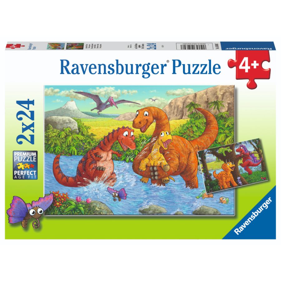 Ravensburger Puzzle 2x24 Piece Dinosaurs At Play
