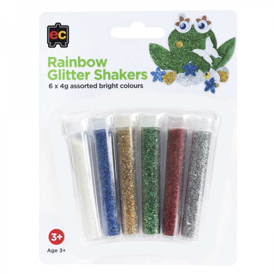 Rainbow Glitter Shakers 6 Pack