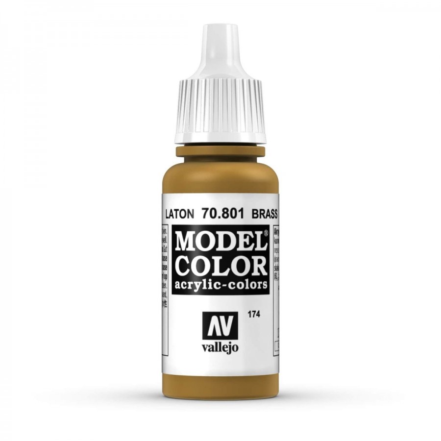 Vallejo Acrylic Paint Model Colour Metallic Brass 17ml
