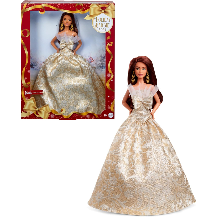 Barbie Signature 2025 Holiday Dark Brown-Haired Collector Doll