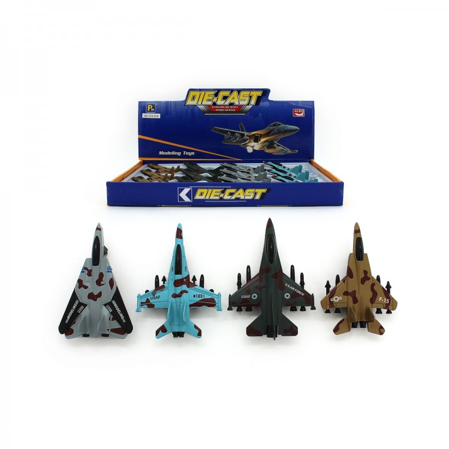 Diecast Pullback Fighter Plane Assorted