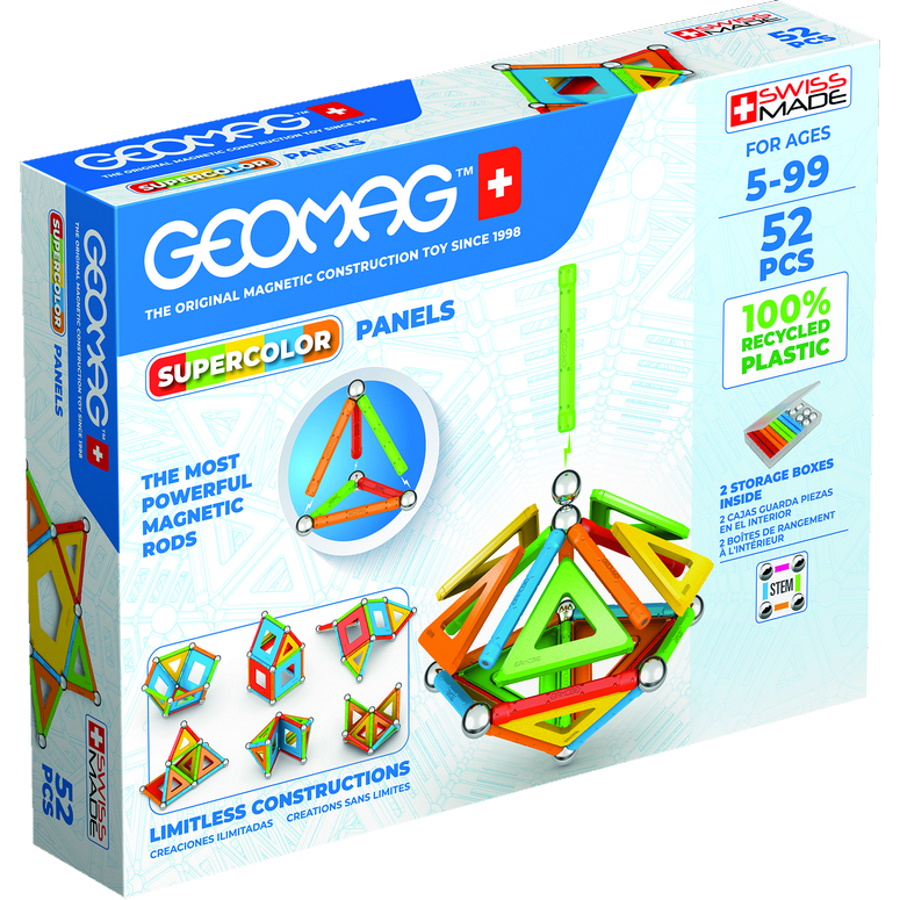 Geomag Supercolor Panels With Recycled Plastic 52 Piece Set