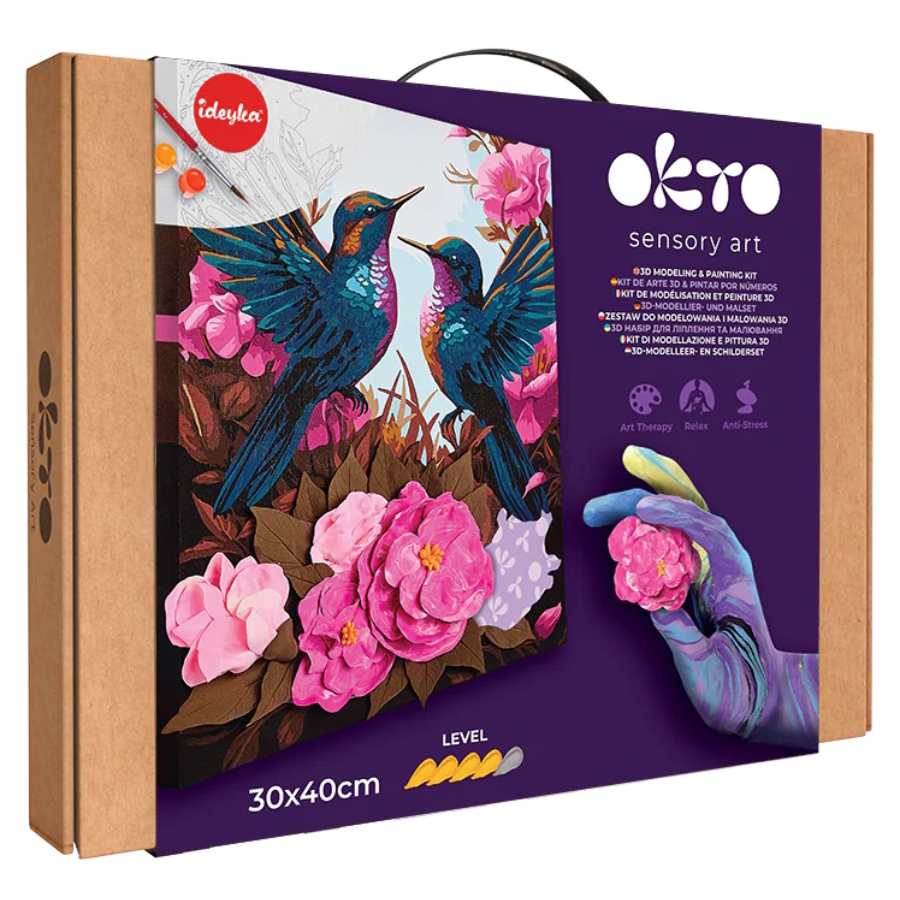 Okto Sensory Clay Art & Painting Set Hummingbirds In Love