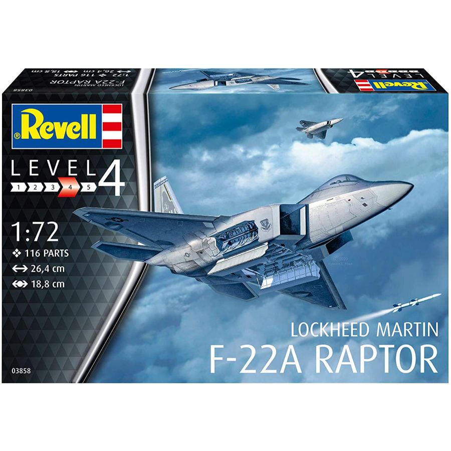 Revell Model Kit 1:72 Lockheed Martin F-22A Raptor