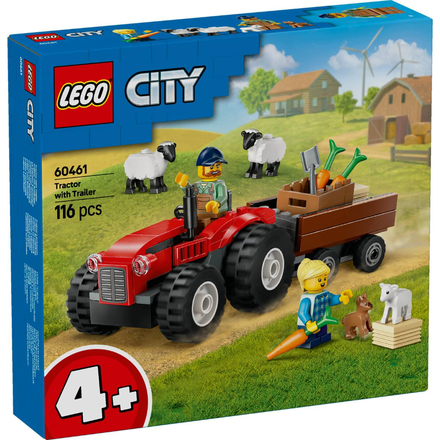 LEGO City Red Farm Tractor With Trailer & Sheep 4+ Set