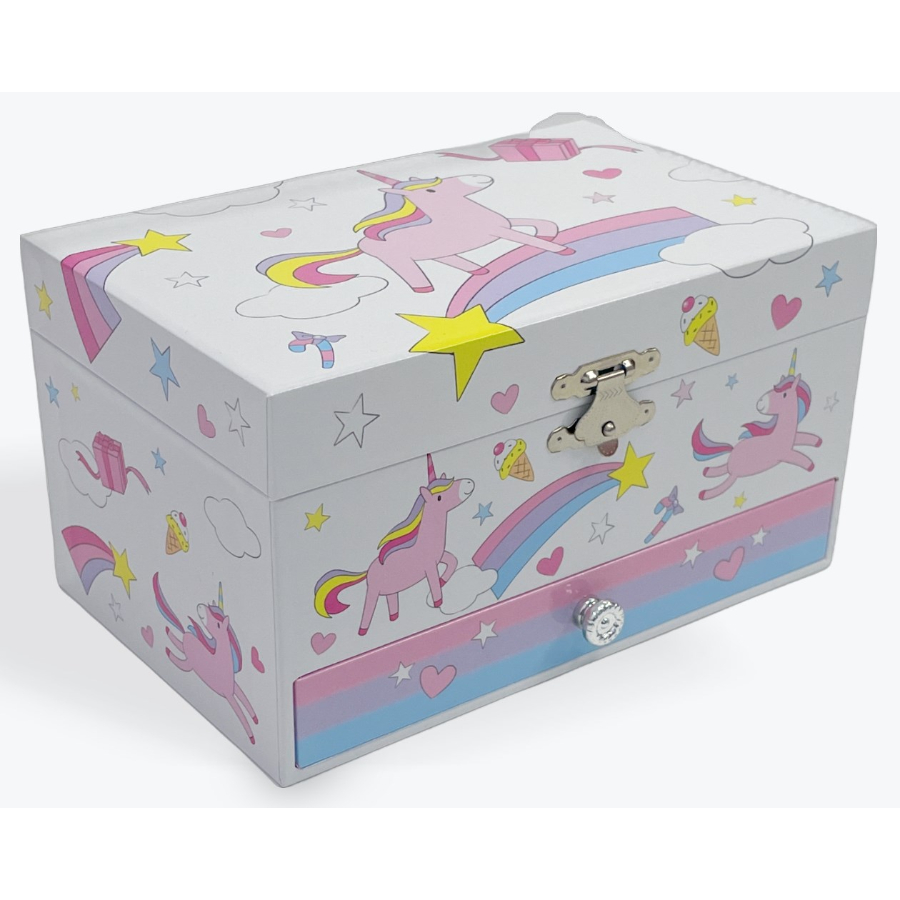 Jewel Box Unicorn On Rainbow With Drawer