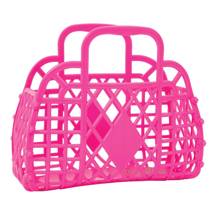 Sun Jellies Retro Jelly Bag Basket Mini Berry Pink