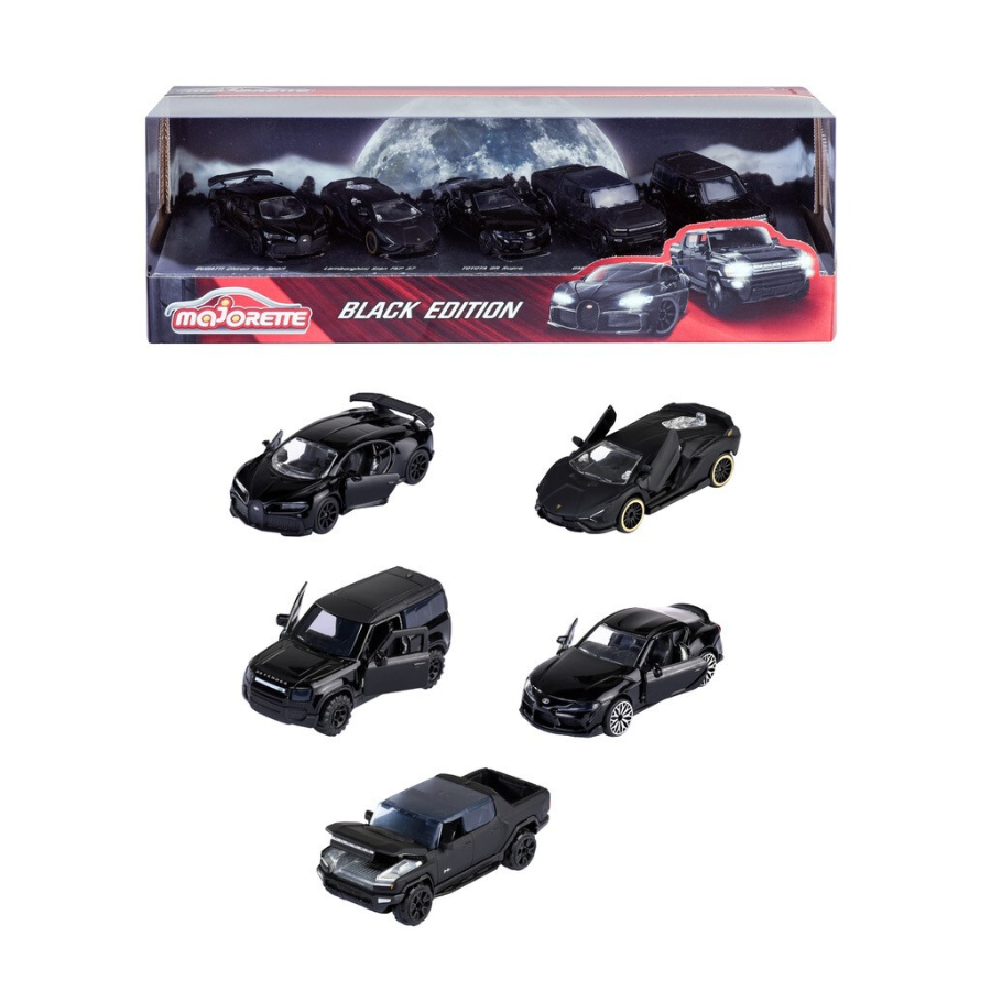 Majorette Diecast Cars Black Edition Next Gen 5 Piece Gift Pack