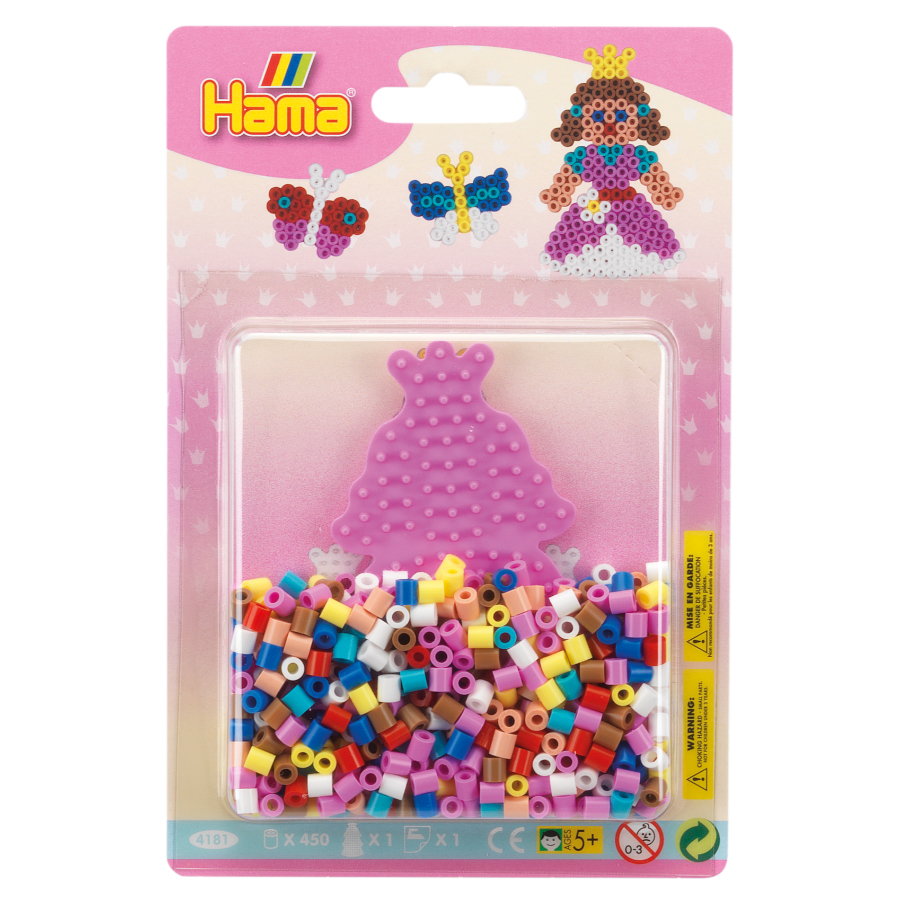 Hama Beads Small Pack With Beads & Board Pink Princess Themed
