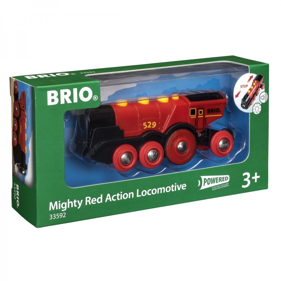 Brio Wooden Train Vehicle Mighty Red Action Locomotive