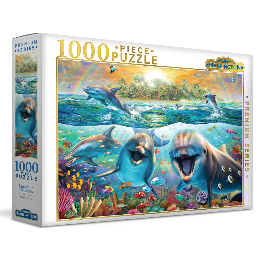 Harlington 1000 Piece Puzzle Laughing Dolphins