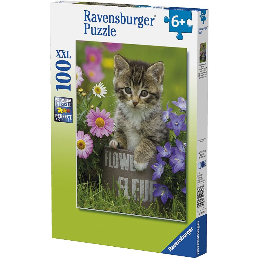 Ravensburger Puzzle 100 Piece Kitten Among The Flowers