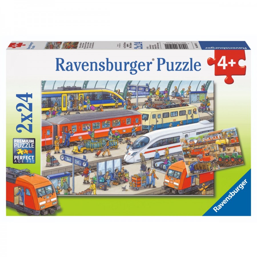 Ravensburger Puzzle 2x24 Piece Busy Train Station