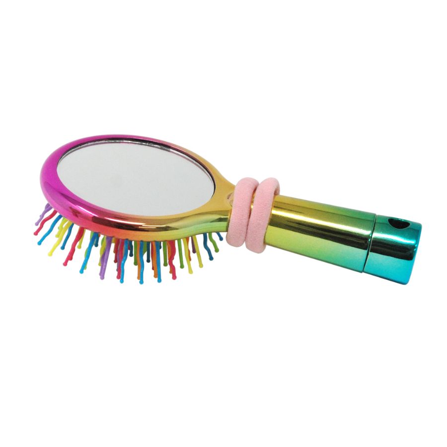 Rainbow Mirrored Hairbrush Assorted