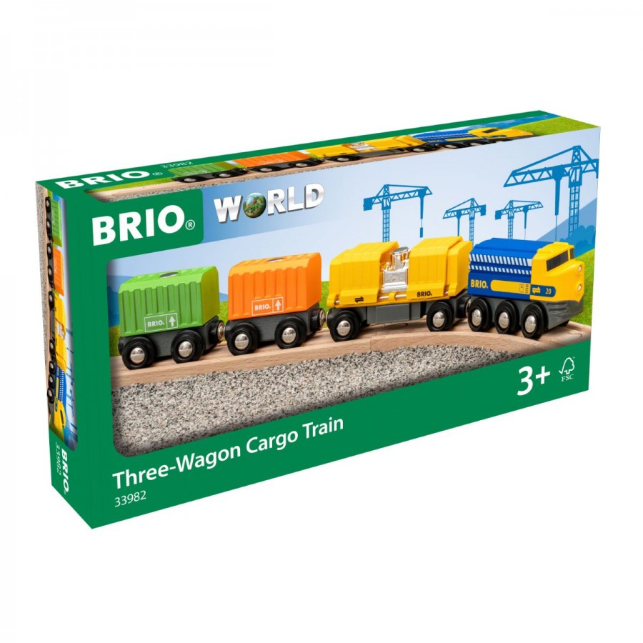 Brio Wooden Train Vehicle Three-Wagon Cargo Train 7 Pieces