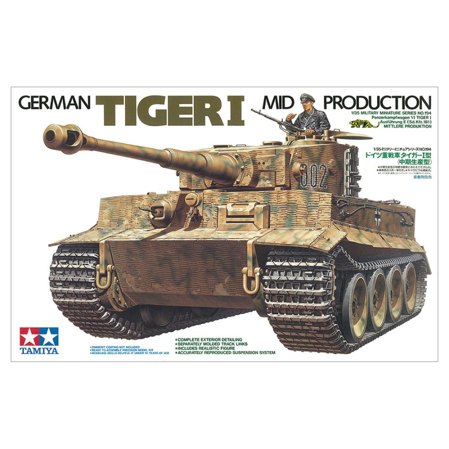 Tamiya Model Kit 1:35 German Tiger I Mid Prod