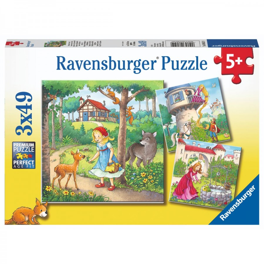 Ravensburger Puzzle 3x49 Piece Rapunzel Riding Hood & Frog