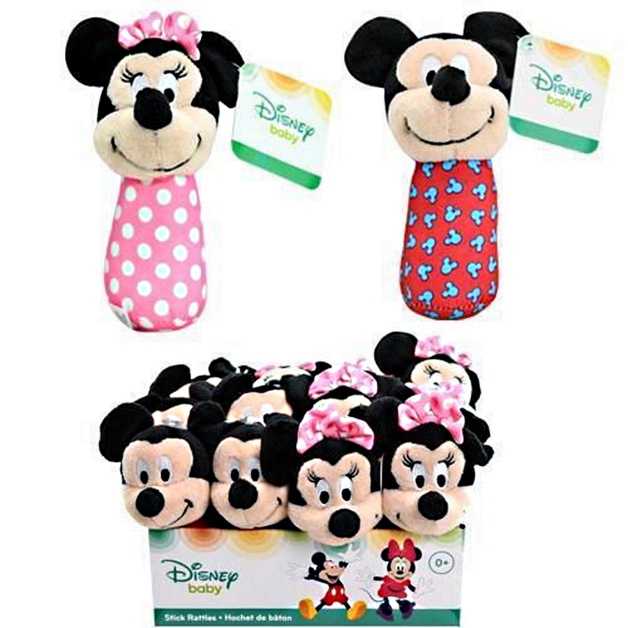 Disney Mickey & Minnie Plush Stick Rattle Assorted