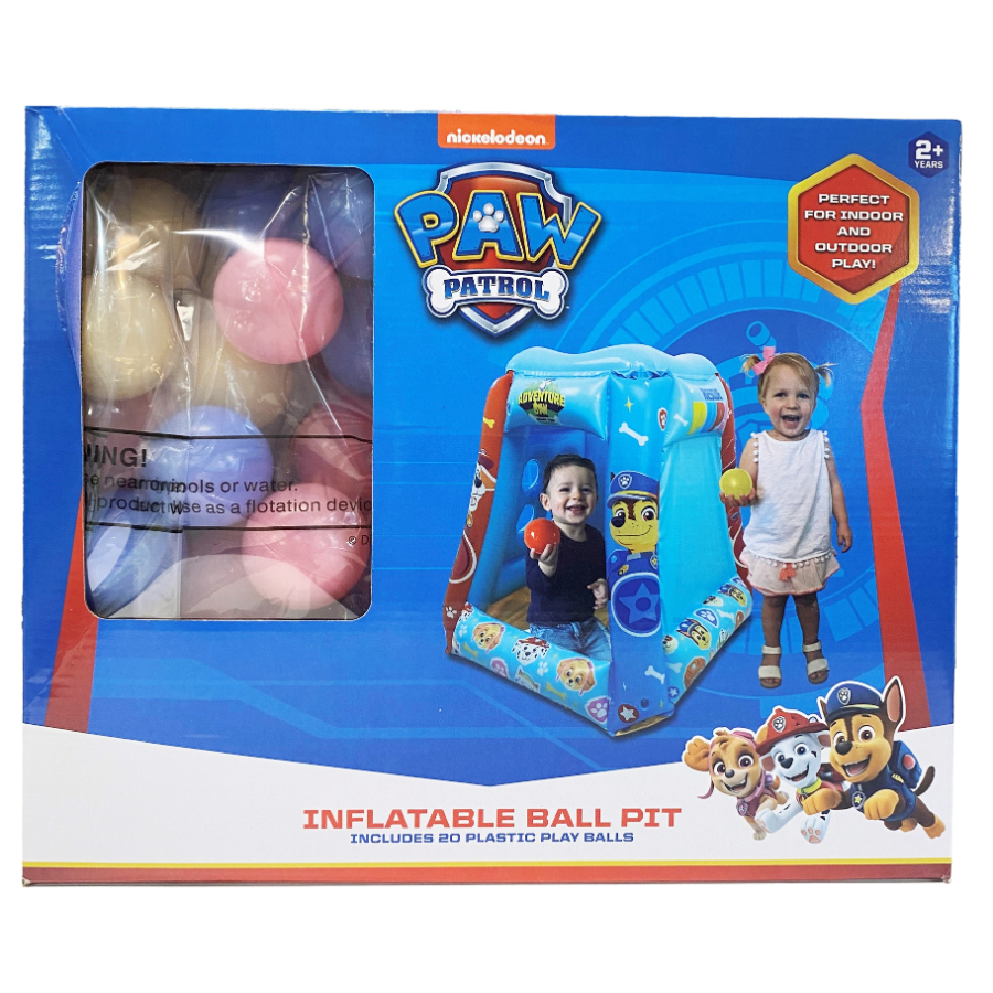 Paw Patrol Inflatable Ball Pit With 20 Coloured Balls