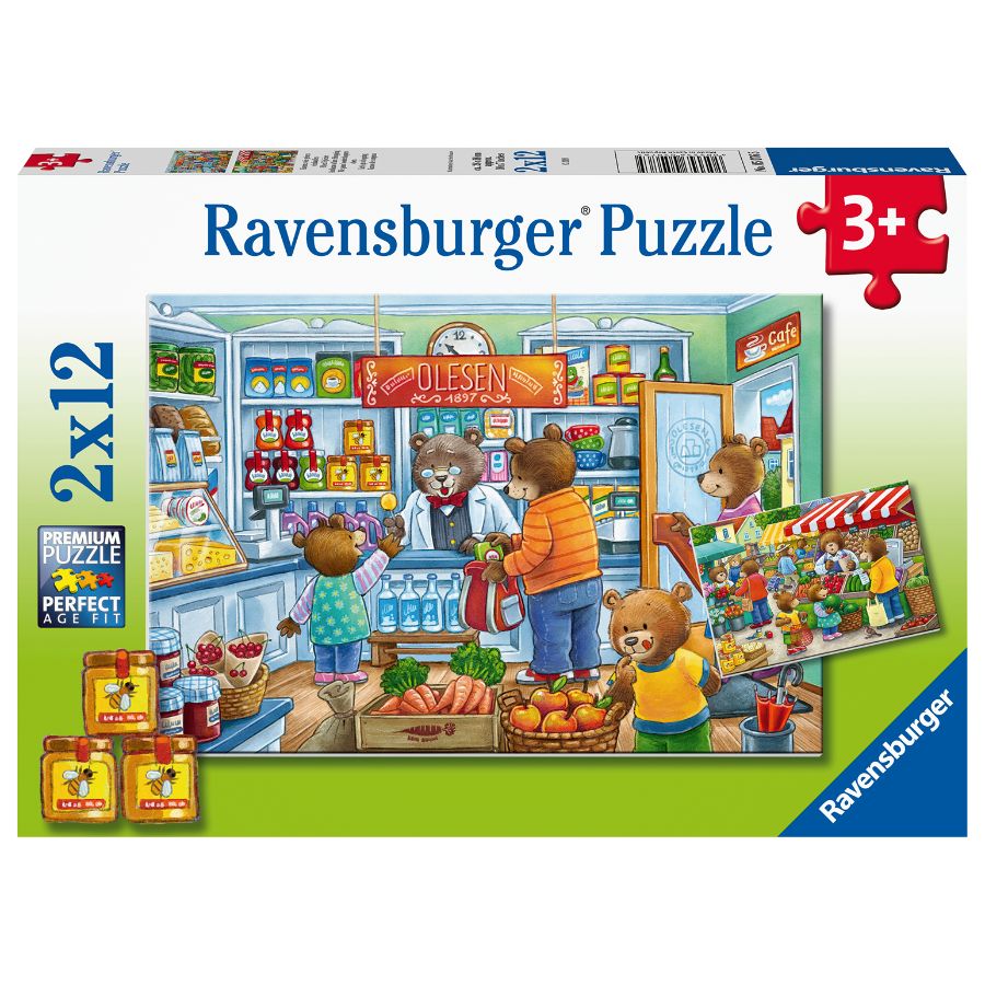 Ravensburger Puzzle 2x12 Piece Lets Go Shopping