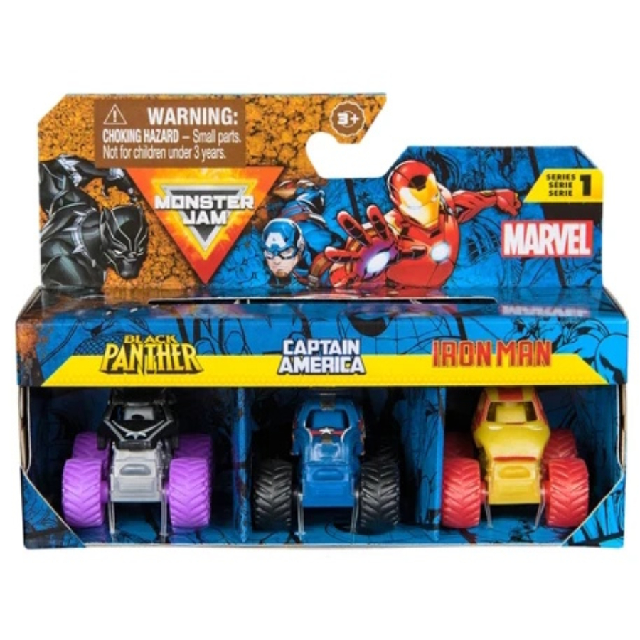 Monster Jam Vehicle Minis Marvel Licensed 3 Pack Assorted