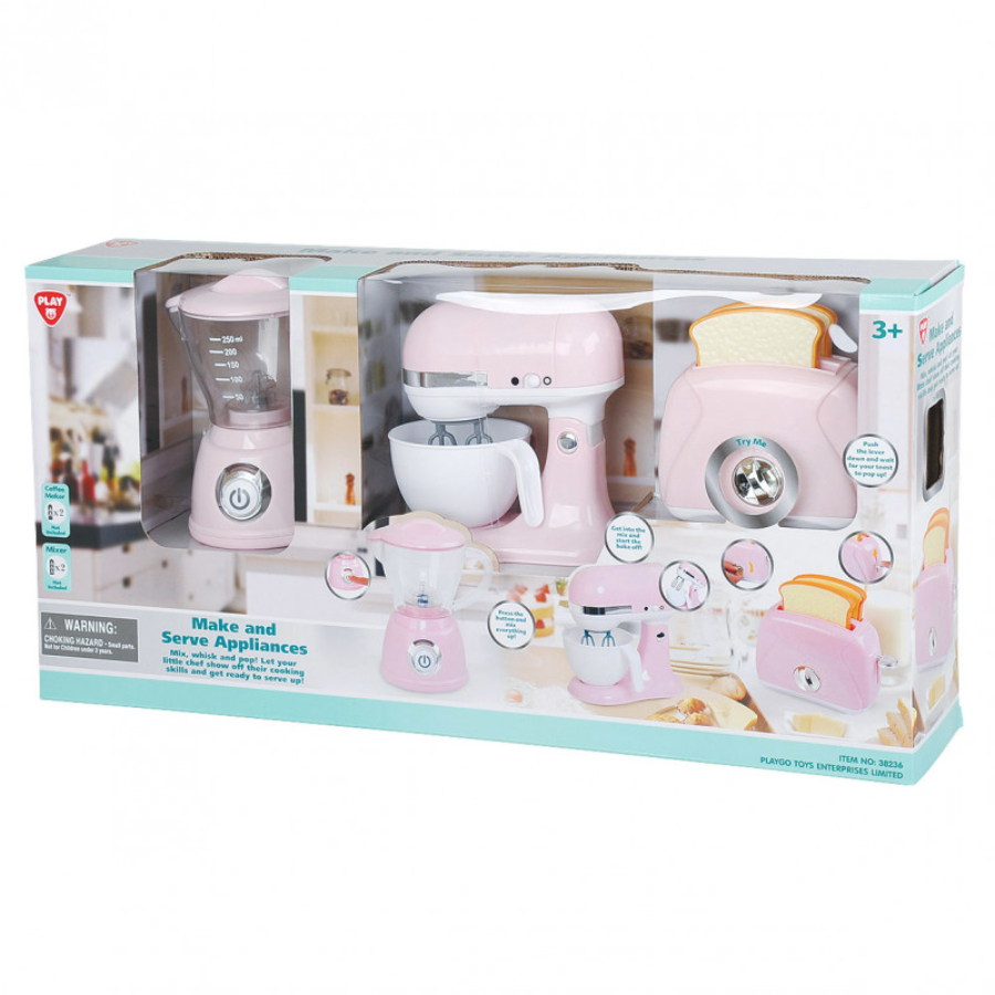 Kitchen Appliance Three Pack Pastel Pink With Working Features