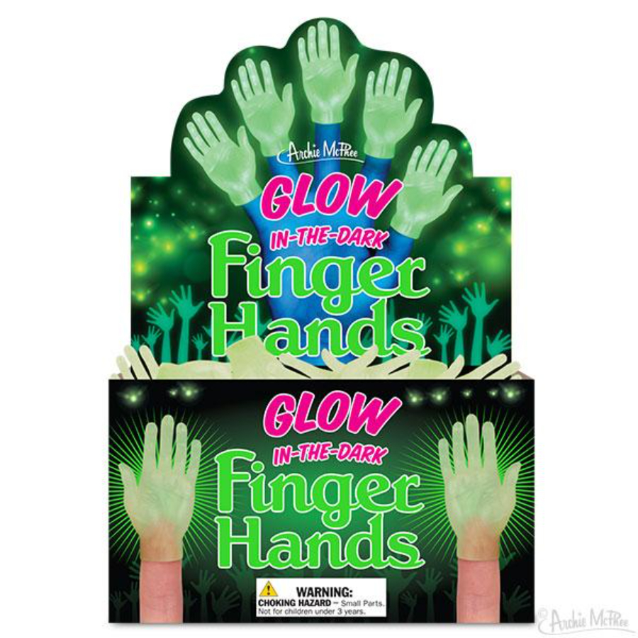 Archie McPhee Glow In The Dark Hand Finger Puppets