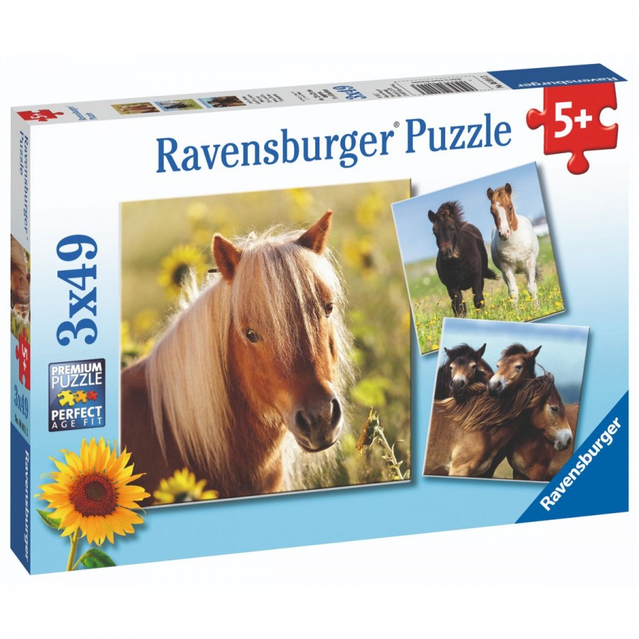 Ravensburger Puzzle 3x49 Piece Loving Horses