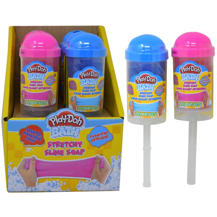 Playdoh Bath Stretchy Slime Soap In Push Pop Extruder Assorted