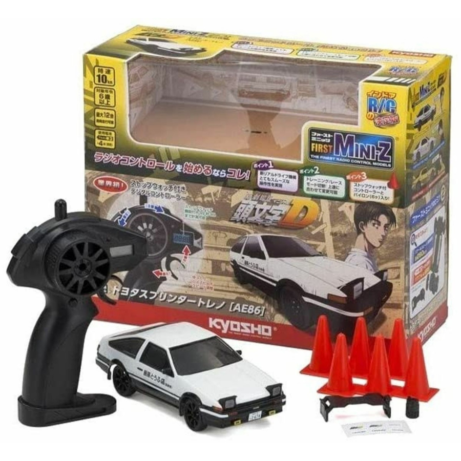 Kyosho Radio Control First Mini-Z Initial D Toyota Sprinter Trueno AE86 White & Black