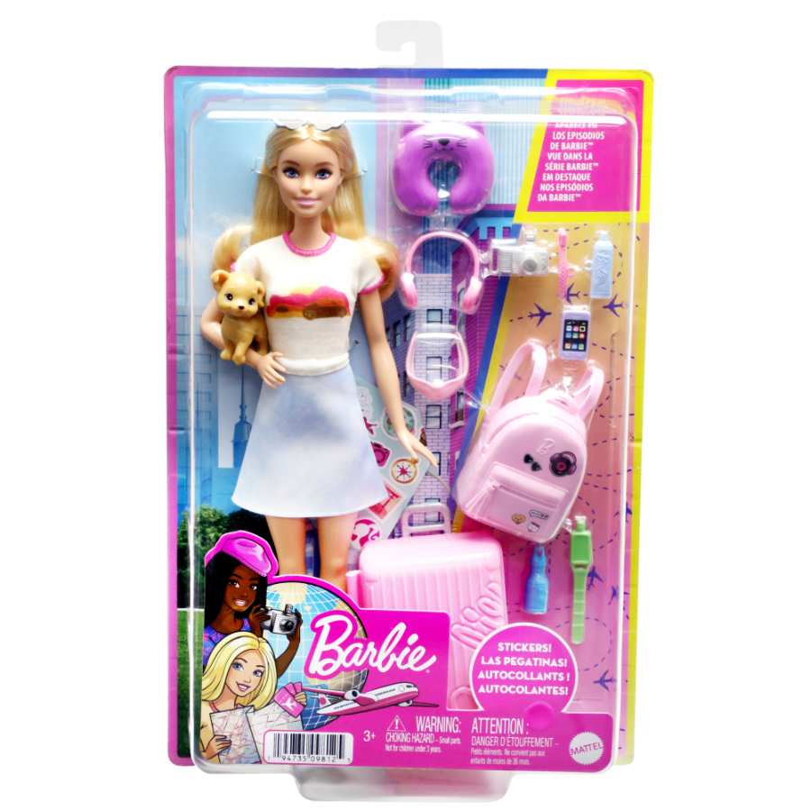 Barbie Traveling Doll With Pet & Accessories