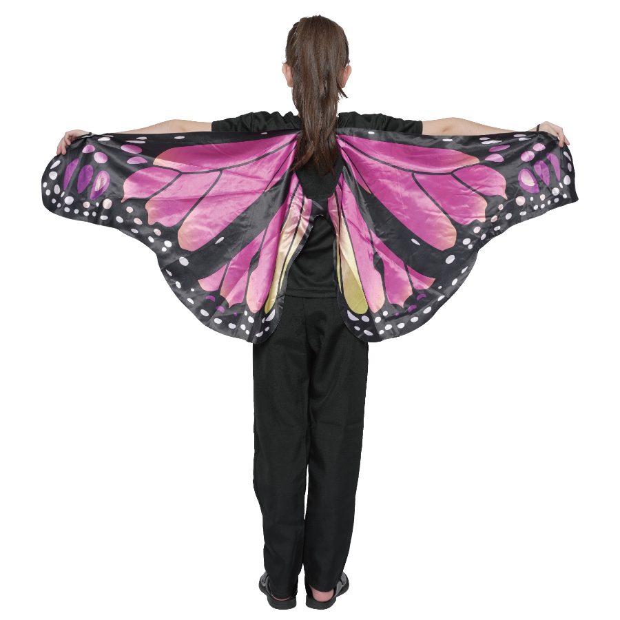 Cape With Pink Butterfly Design For Kids