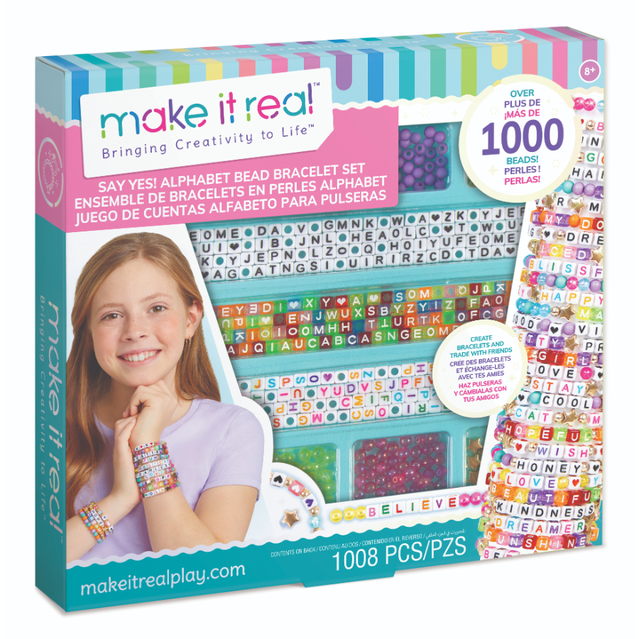 Make It Real Say Yes Alphabet Bead Bracelet Kit With Over 1000 Beads