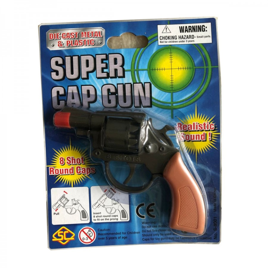 Cap Gun 8 Shot 5.25 Inch Diecast Revolver