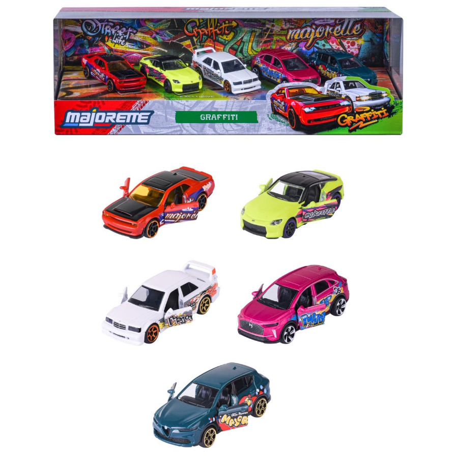 Majorette Diecast Cars Graffiti 5 Piece Gift Pack