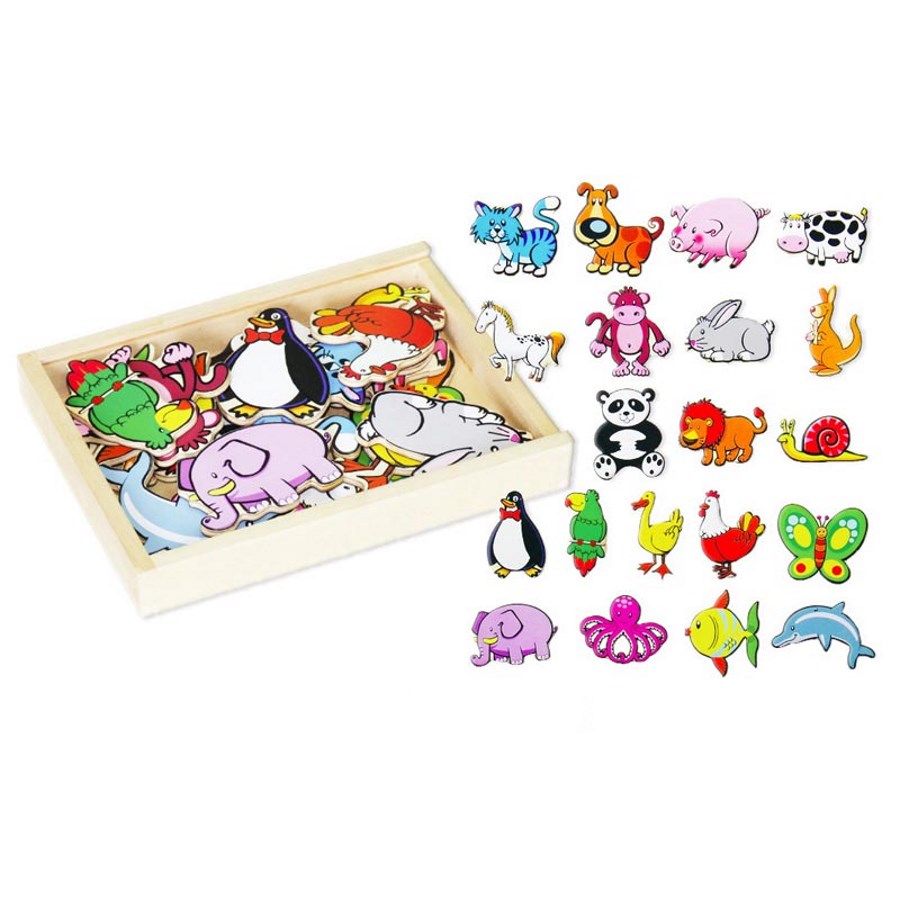 Magnetic Animals Wood 20 Piece