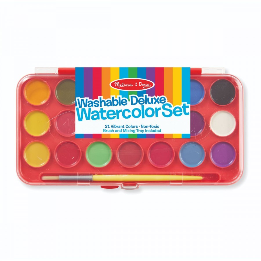 Melissa & Doug Deluxe Watercolour 21 Colour Paint Set With Brush