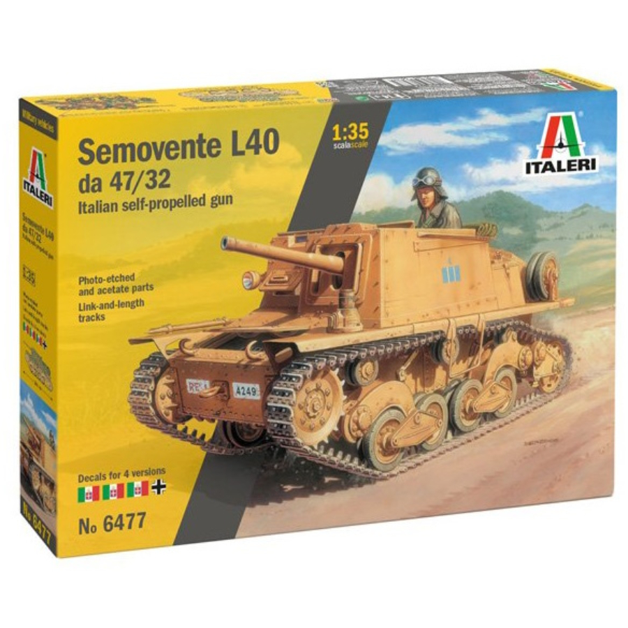 Italeri Model Kit 1:35 Semovente L40 Da 47-32 Italian Self-Propelled Gun