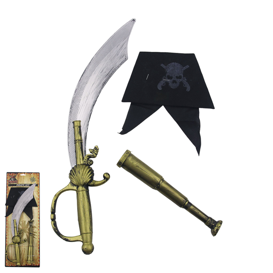 Pirate Kit With Cutlass Telescope & Scarf